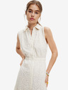 Desigual Desigual Moon cremefarbenes Damen Shirt Maxikleid