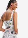 Desigual Desigual weißes gemustertes durchsichtiges Kleid für Frauen Breaking News