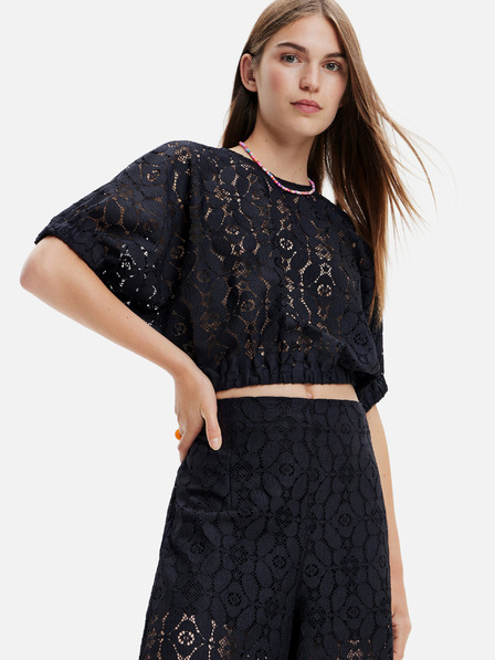 Desigual Schwarzes Damen-Spitzen-Top Desigual Lucca