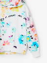 Desigual Desigual Flores weißes geblümtes Kapuzenshirt für Mädchen
