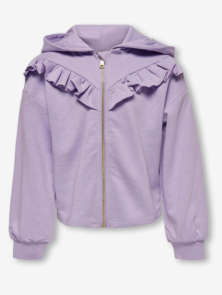 ONLY Hellvioletter Mädchen-Kapuzenpullover mit Reißverschluss und Kapuze ONLY Feel