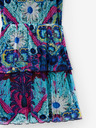 Desigual Rosa und türkisfarbenes gemustertes Kleid für Mädchen Desigual Caleido