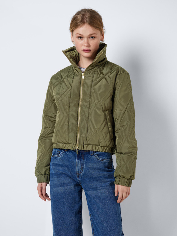 Noisy May Khakifarbener, gesteppter Damenbomber mit Kragen Noisy May Ziggy