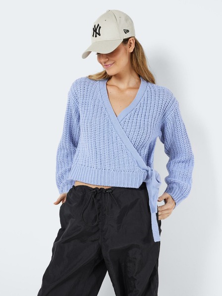 Noisy May Blaue Damen-Wickelstrickjacke Noisy May Barley