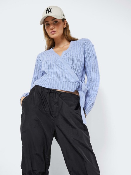 Noisy May Blaue Damen-Wickelstrickjacke Noisy May Barley