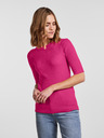 Pieces Dunkelrosa gerippter leichter Damenpullover Pieces Crista