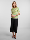 Pieces Grün-gelb gestreifter, leichter Pullover für Damen Pieces Crista