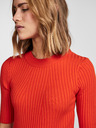 Pieces Roter gerippter leichter Pullover für Frauen Pieces Crista
