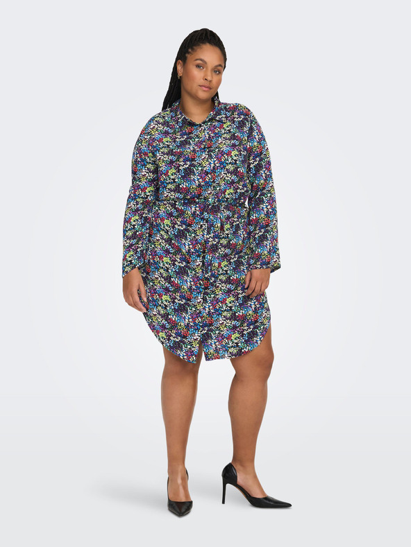 ONLY CARMAKOMA Lila und blaues geblümtes Damen-Shirtkleid ONLY CARMAKOMA Ayana