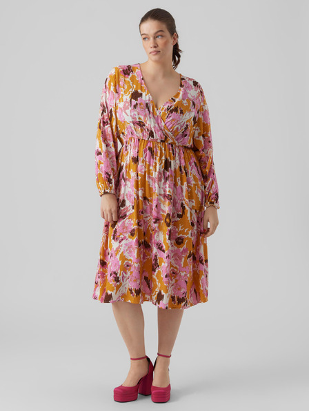 Vero Moda Curve Rosa gemustertes Damenkleid VERO MODA CURVE Lis