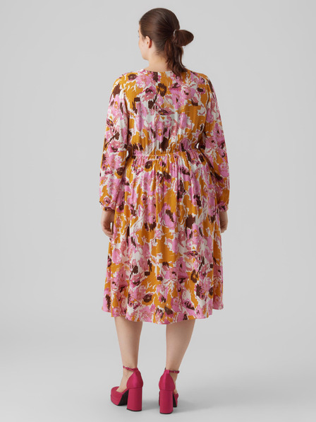 Vero Moda Curve Rosa gemustertes Damenkleid VERO MODA CURVE Lis
