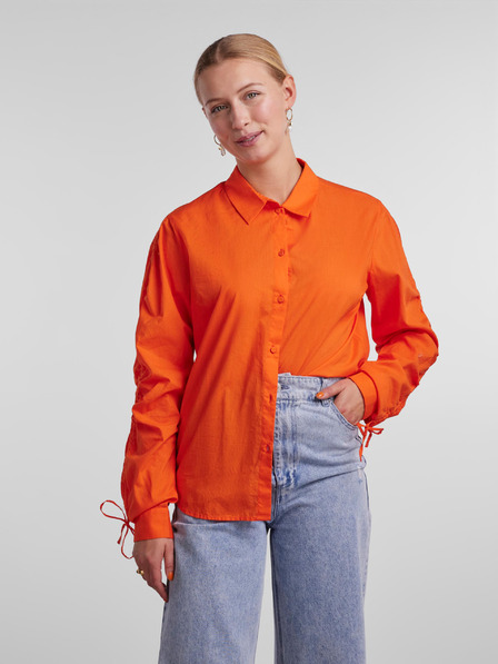 Pieces Orange Damenhemd Pieces Brenna