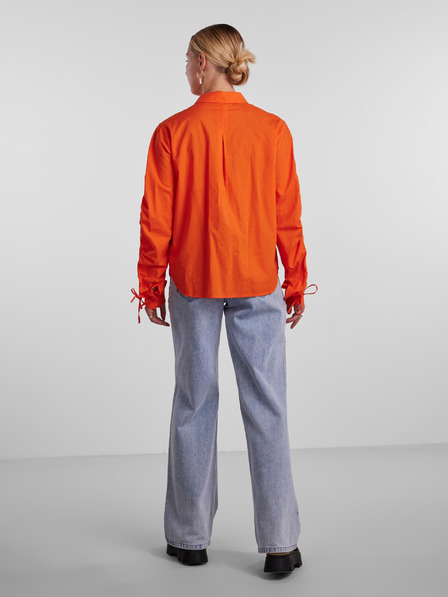 Pieces Orange Damenhemd Pieces Brenna