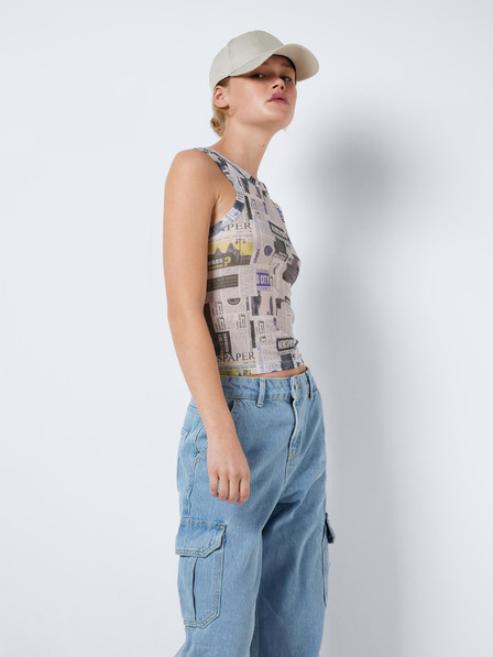 Noisy May Hellgraues gemustertes Damen-Tank-Top Noisy May Wilma
