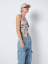 Noisy May Hellgraues gemustertes Damen-Tank-Top Noisy May Wilma