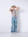 Noisy May Hellgraues gemustertes Damen-Tank-Top Noisy May Wilma