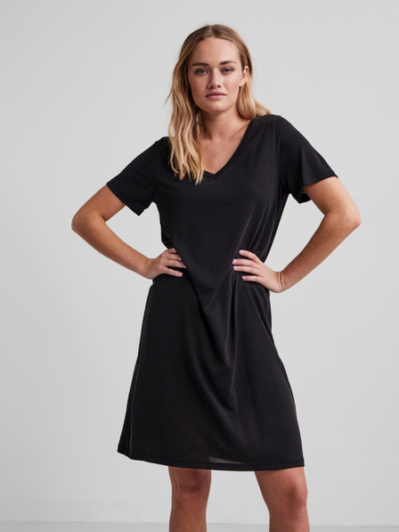 Pieces Schwarzes lockeres Basic-Kleid Pieces Amala