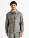 Celio Graue Herren Winterjacke Celio Dustripes