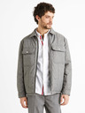 Celio Graue Herren Winterjacke Celio Dustripes