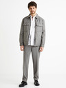 Celio Graue Herren Winterjacke Celio Dustripes