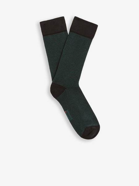 Celio Dunkelgrün gestreifte Herrensocken Celio Vicaire