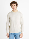 Celio Hellgrauer Herren-Baumwoll-Basispullover Celio Decoton