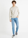 Celio Hellgrauer Herren-Baumwoll-Basispullover Celio Decoton