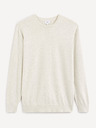 Celio Hellgrauer Herren-Baumwoll-Basispullover Celio Decoton