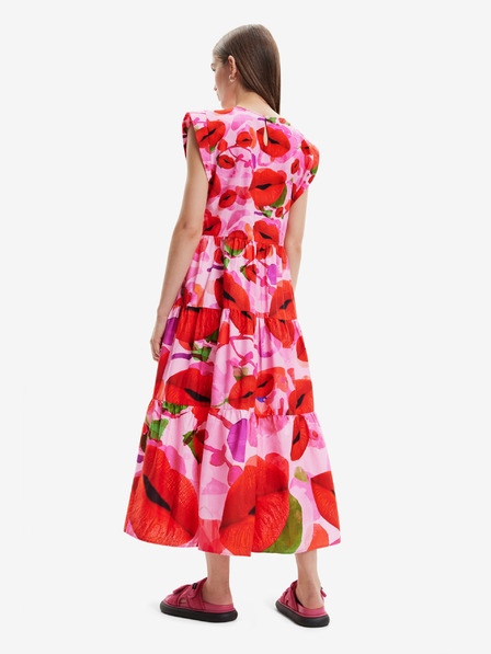 Desigual Desigual Tulip-Lacroix Rosa Gemustertes Maxikleid für Damen