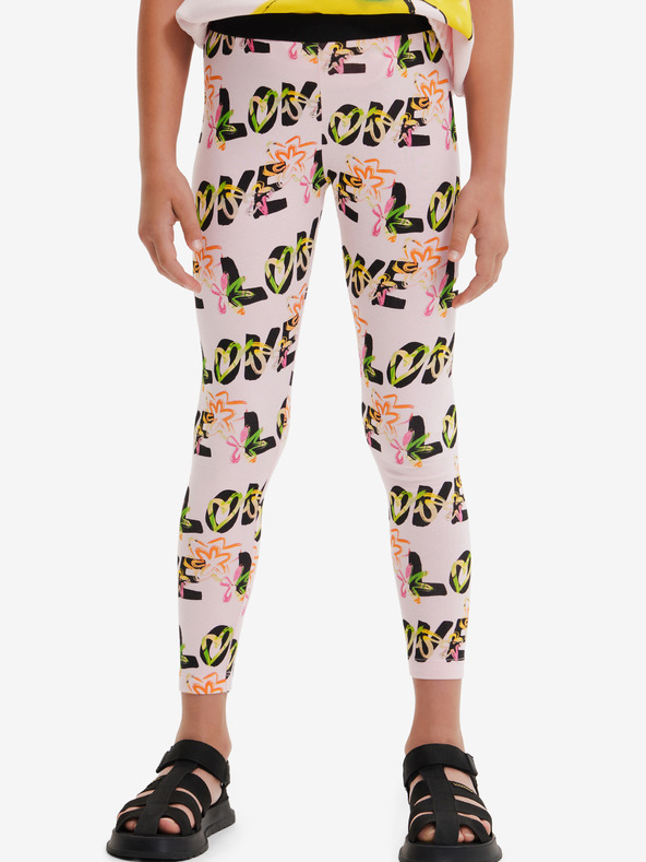 Desigual Hellrosa Desigual Garden gemusterte Leggings für Mädchen