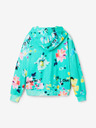 Desigual Hellgrüner geblümter Kapuzenpullover für Mädchen Desigual Flores