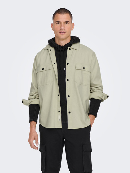ONLY & SONS Hellgraues Herren ONLY & SONS Team Überhemd