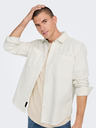 ONLY & SONS Cremefarbenes Herren Cord-Oberhemd ONLY & SONS Alp