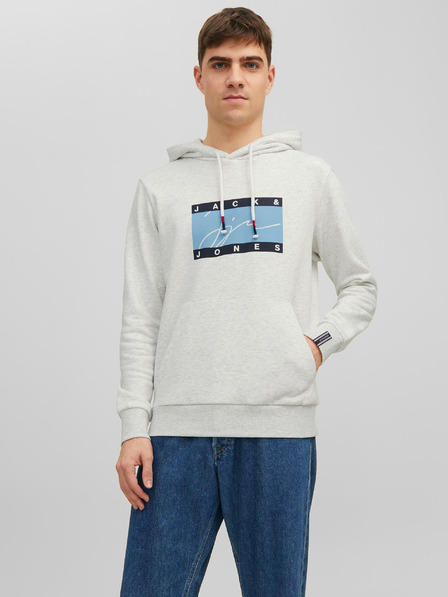 Jack & Jones Hellgrauer Herren-Kapuzenpullover Jack & Jones Josh