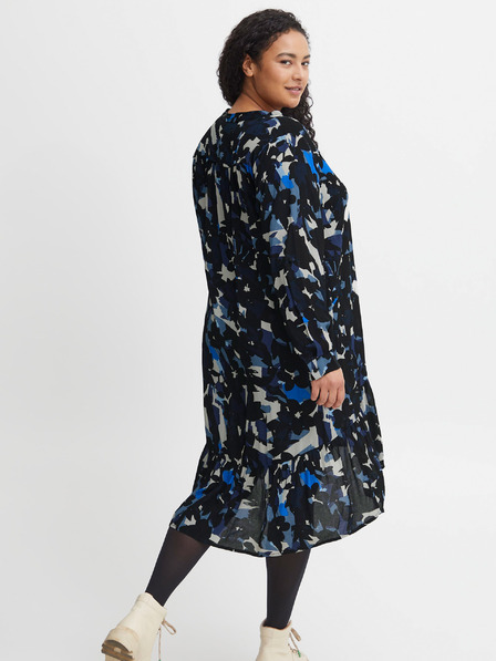 Fransa Schwarz-blau gemustertes Damenkleid Fransa