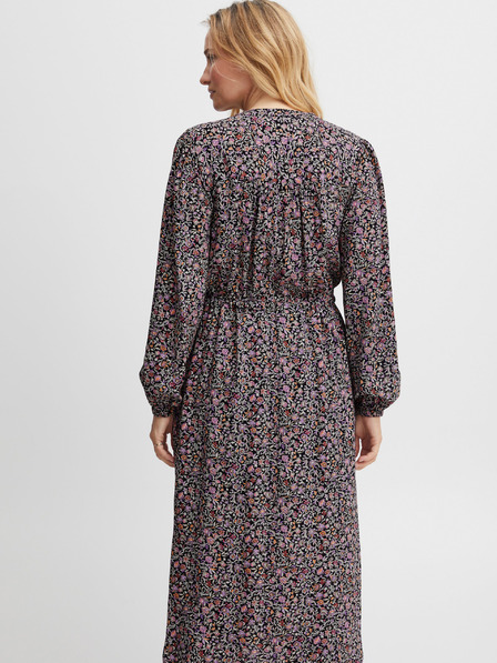 Fransa Schwarzes und rosafarbenes Damen-Blumenhemd Midriff Fransa