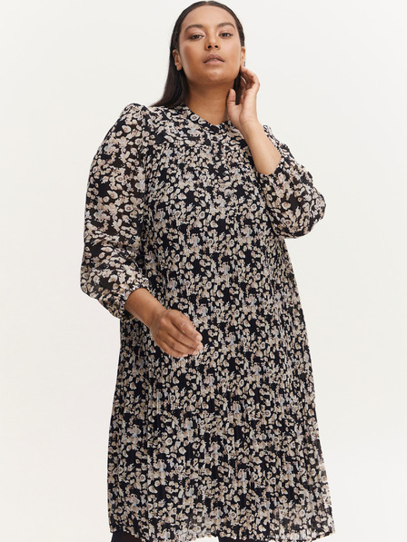 Fransa Beigefarbenes und schwarzes geblümtes Kleid Fransa