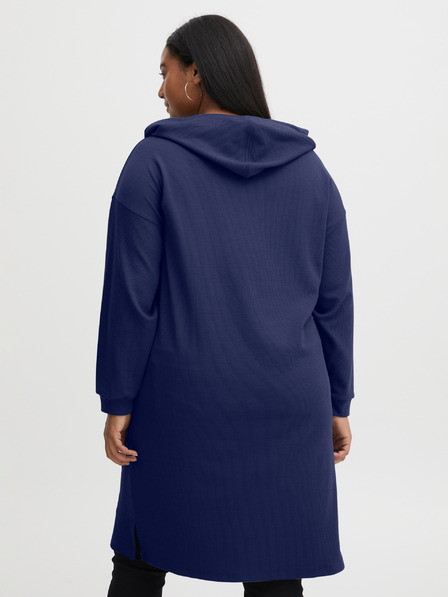 Fransa Dunkelblaues Sweatshirt-Kleid mit Kapuze Fransa