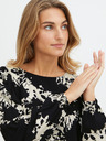 Fransa Weiß und schwarz gemusterte Damen Longbluse Fransa