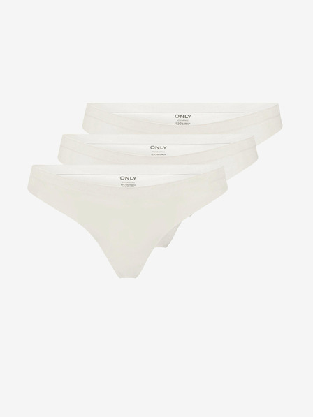 ONLY Dreier-Set cremefarbener Damentanga ONLY Tracy