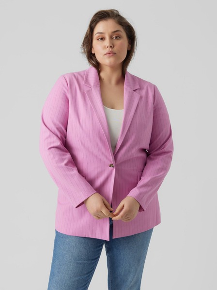Vero Moda Curve Rosa gestreifte Damenjacke VERO MODA CURVE Listakia