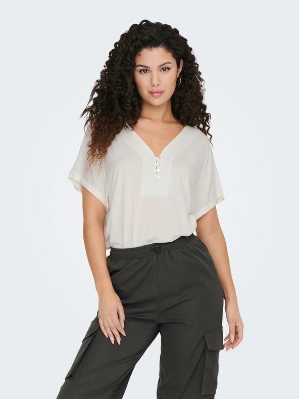 ONLY Cremefarbene Damen-Bluse