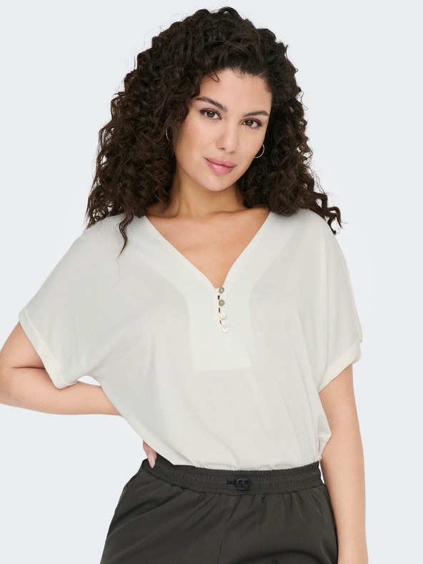 ONLY Cremefarbene Damen-Bluse