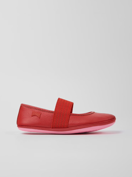 Camper Rote Mädchen Leder Ballerinas Camper