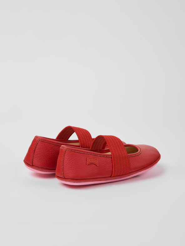 Camper Rote Mädchen Leder Ballerinas Camper