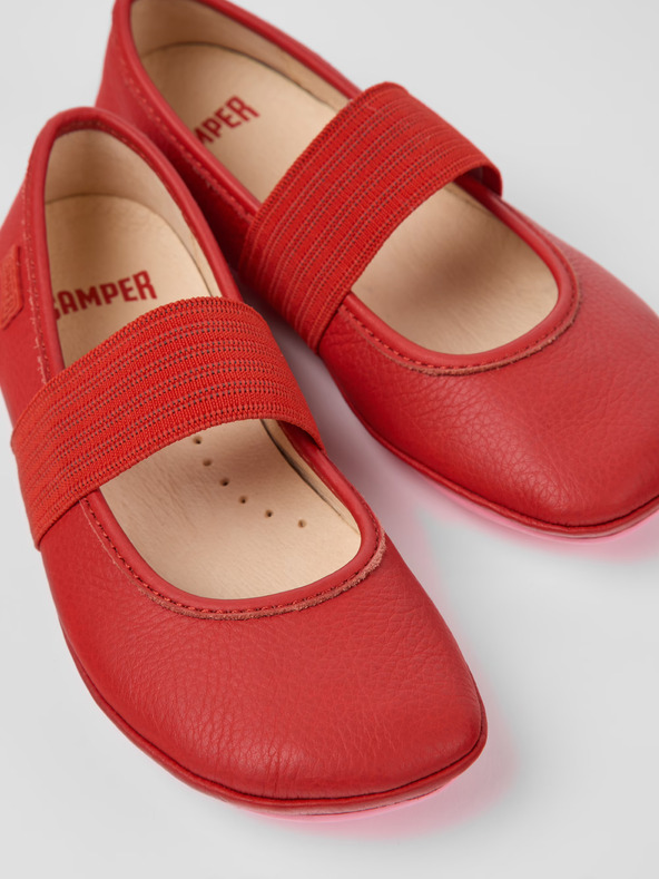 Camper Rote Mädchen Leder Ballerinas Camper