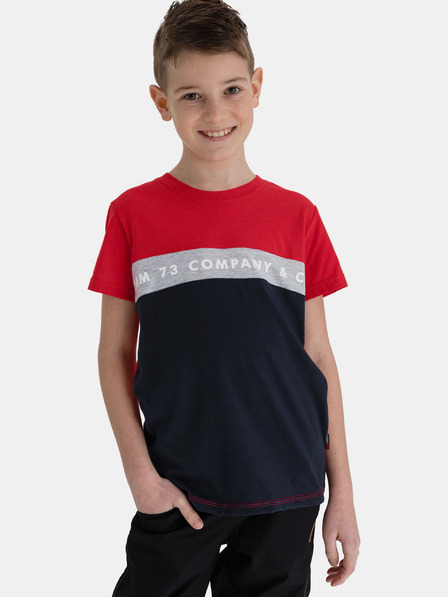Sam 73 Blaues und rotes Jungen-T-Shirt mit SAM 73