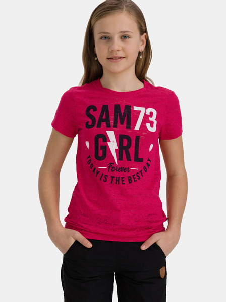 Sam 73 Rosa Mädchen T-Shirt mit Aufdruck SAM 73