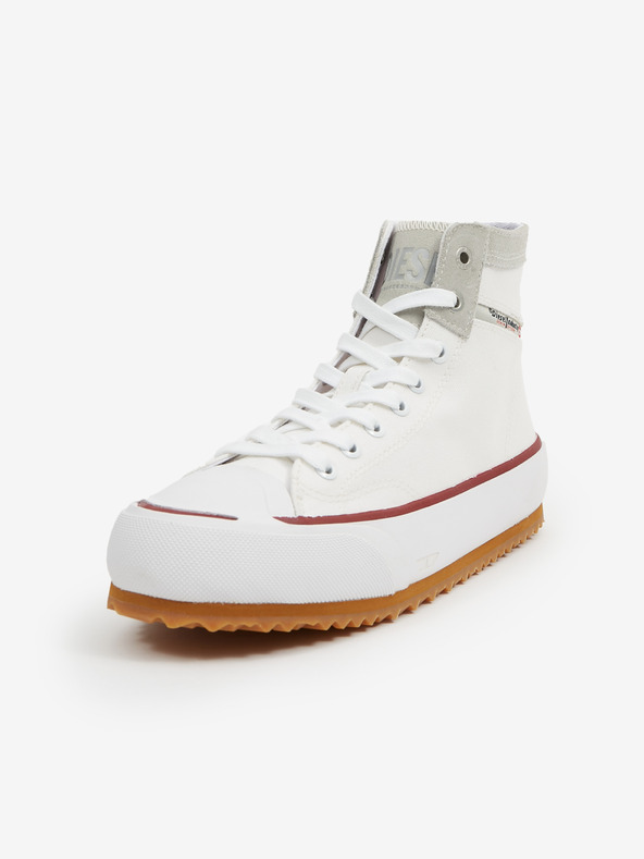 Diesel Weiße Herren-Turnschuhe mit Wildleder-Details Diesel