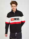 Diesel Cremefarbener und schwarzer Herren Hoodie Diesel